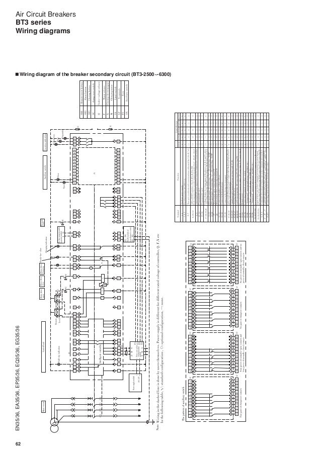 air circuit breakers bt3 series fuji electric Electrical Service Panel Diagram wiring diagram of the breaker secondary circuit (bt3 1600); 63 62 air